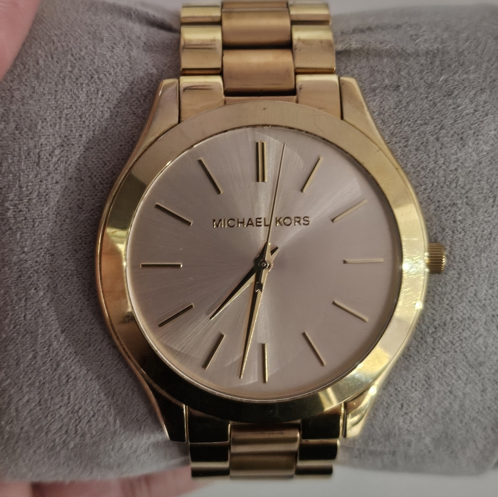 🛑SOLD🛑ichael Kors MK3493 Slim Runway Gold Tone Watch Dial Women - Picture 6 of 11